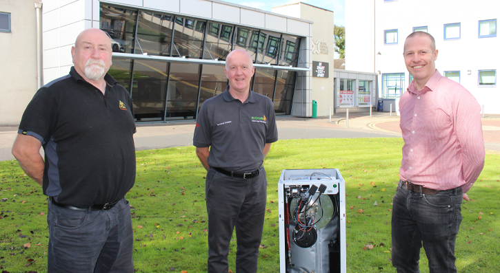 Sean McBride, OFTEC, Gary Stronach, EOGB who donated the new Sapphire with Stephen Glover